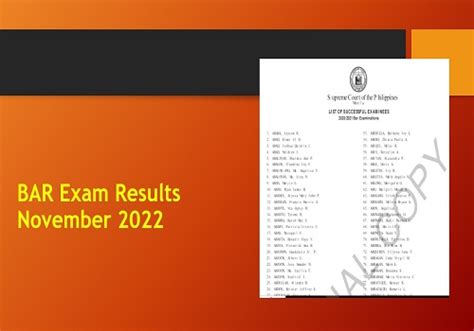 bar exam result 2022 list of passers